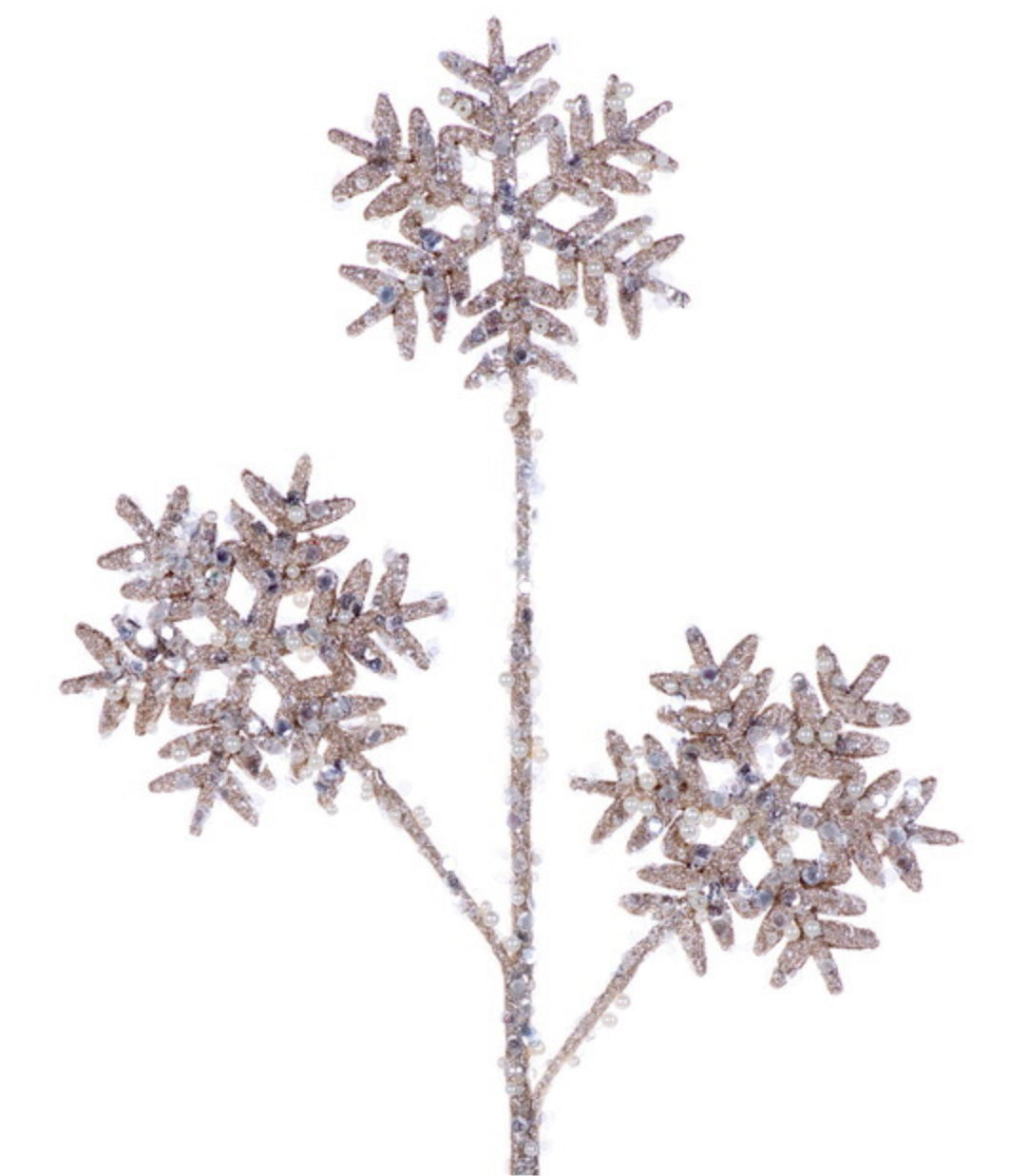 23” Champagne Sequin Snowflake Spray