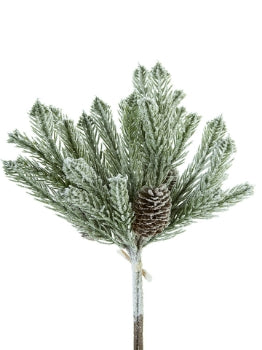 14” Flocked Balsam Pine Bundle- Frosted Green