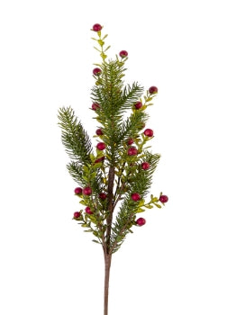 20” Pine Berry Branch- Red