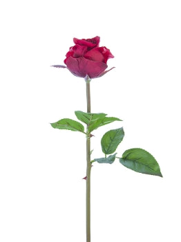 23” Rose Bud Stem Real Touch- Crimson Red